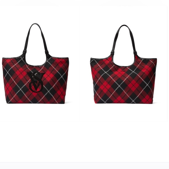 VICTORIA'S SECRET Limited Edition Red Plaid Tote Bag - Picture 2 of 11